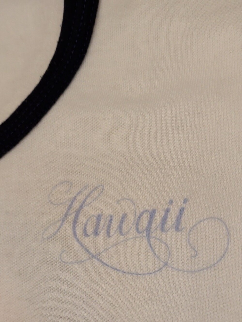 1979 Vintage Cream Ringer Hawaii Tee w Sunset & Shoreline Graphic Soft T Shirt - Picture 6 of 7